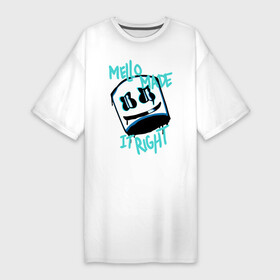 Платье-футболка хлопок с принтом Mello Made в Санкт-Петербурге,  |  | chris comstock | electronic | fortnite | joytime iii | marshmallow | marshmello | клубная | маршмелло | маршмеллоу | фортнайт | электронная музыка