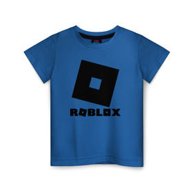 Детская футболка хлопок с принтом ROBLOX в Санкт-Петербурге, 100% хлопок | круглый вырез горловины, полуприлегающий силуэт, длина до линии бедер | Тематика изображения на принте: game | gamer | logo | minecraft | roblox | simulator | игра | конструктор | лого | симулятор | строительство | фигура