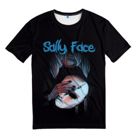 Мужская футболка 3D с принтом Sally Face в Санкт-Петербурге, 100% полиэфир | прямой крой, круглый вырез горловины, длина до линии бедер | sally face | загадка | лицо | протез | салли фейс | соседи | странные | тайна | ужас | фишер