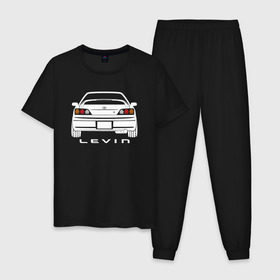 Мужская пижама хлопок с принтом Toyota Levin AE111 в Санкт-Петербурге, 100% хлопок | брюки и футболка прямого кроя, без карманов, на брюках мягкая резинка на поясе и по низу штанин
 | 