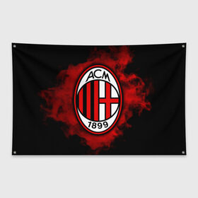 Флаг-баннер с принтом Милан в Санкт-Петербурге, 100% полиэстер | размер 67 х 109 см, плотность ткани — 95 г/м2; по краям флага есть четыре люверса для крепления | ac milan | diavolo | milan | rossoneri | дьяволы | италия | красно чёрные | милан | серия а | форма | футбол | футболист | футбольная | футбольный клуб