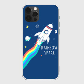 Чехол для iPhone 12 Pro Max с принтом Rainbow space в Санкт-Петербурге, Силикон |  | Тематика изображения на принте: children | drawing | fire | flight | infinity | moon | planets | rainbow | rocket | space | stars | train | universe | wh | белый | бесконечность | вселенная | детский | звезды | космос | луна | надпись | огонь | планеты | полет | радуга | ракета | рисуно