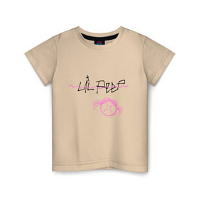 Детская футболка хлопок с принтом Lil Peep в Санкт-Петербурге, 100% хлопок | круглый вырез горловины, полуприлегающий силуэт, длина до линии бедер | gustav | lo fi | runaway | густав | лил | пип | пост эмо | реп | хип хоп | эмо рэп