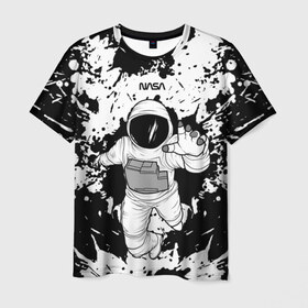 Мужская футболка 3D с принтом NASA в Санкт-Петербурге, 100% полиэфир | прямой крой, круглый вырез горловины, длина до линии бедер | Тематика изображения на принте: nasa | астронавт | звезды | земля | космонавт | космос | луна | марс | наса | планета | роскосмос | созвездие | шатл