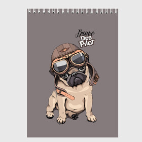Скетчбук с принтом Brave dog pilot в Санкт-Петербурге, 100% бумага
 | 48 листов, плотность листов — 100 г/м2, плотность картонной обложки — 250 г/м2. Листы скреплены сверху удобной пружинной спиралью | animal | beautiful | brave | childish | cute | dog | emblem | helmet | homemade | kid | pilot | pug | белый | детский | домашнее | животное | красивый | лётчик | малыш | милый | мопс | надпись | очки | пилот | рисунок | собака | текст | фон | хр