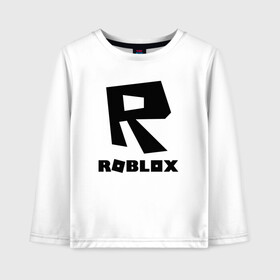 Детский лонгслив хлопок с принтом ROBLOX в Санкт-Петербурге, 100% хлопок | круглый вырез горловины, полуприлегающий силуэт, длина до линии бедер | game | gamer | logo | minecraft | roblox | simulator | игра | конструктор | лого | симулятор | строительство | фигура