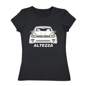 Женская футболка хлопок с принтом Toyota Altezza в Санкт-Петербурге, 100% хлопок | прямой крой, круглый вырез горловины, длина до линии бедер, слегка спущенное плечо | altezza | toyota | toyota altezza
