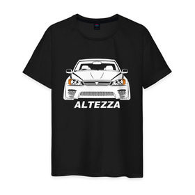 Мужская футболка хлопок с принтом Toyota Altezza в Санкт-Петербурге, 100% хлопок | прямой крой, круглый вырез горловины, длина до линии бедер, слегка спущенное плечо. | altezza | toyota | toyota altezza