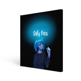 Холст квадратный с принтом Sally Face в Санкт-Петербурге, 100% ПВХ |  | blue | diane | face | fisher | gizmo | henry | johnson | killer | larry | sally | генри | гизмо | джонсон | диана | ларри | лицо | салли | фейс | фишер