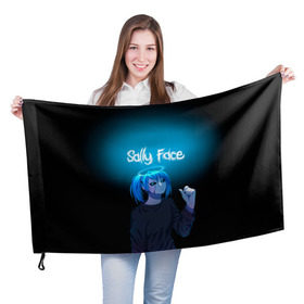 Флаг 3D с принтом Sally Face в Санкт-Петербурге, 100% полиэстер | плотность ткани — 95 г/м2, размер — 67 х 109 см. Принт наносится с одной стороны | blue | diane | face | fisher | gizmo | henry | johnson | killer | larry | sally | генри | гизмо | джонсон | диана | ларри | лицо | салли | фейс | фишер