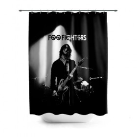 Штора 3D для ванной с принтом Foo Fighters в Санкт-Петербурге, 100% полиэстер | плотность материала — 100 г/м2. Стандартный размер — 146 см х 180 см. По верхнему краю — пластиковые люверсы для креплений. В комплекте 10 пластиковых колец | foo fighters | nirvana | альтернативный рок | группы | дейв грол | музыка | постгранж | рок | хард рок