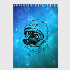 Скетчбук с принтом Собака космонавт в Санкт-Петербурге, 100% бумага
 | 48 листов, плотность листов — 100 г/м2, плотность картонной обложки — 250 г/м2. Листы скреплены сверху удобной пружинной спиралью | space | белка | галактика | животные | звёзды | космос | лайка | небо | полёт | скафандр | собаки | ссср | стрелка