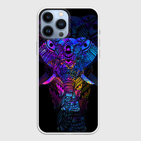 Чехол для iPhone 13 Pro Max с принтом Слон в Санкт-Петербурге,  |  | african | animal | big | bright | colorful | drawing | ears | elephant | ethnic | fangs | gr | ornament | pattern | trunk | африканский | большой | графика | животное | клыки | орнамент | разноцветный | рисунок | слон | трафарет | узор | уши | фон | хобот