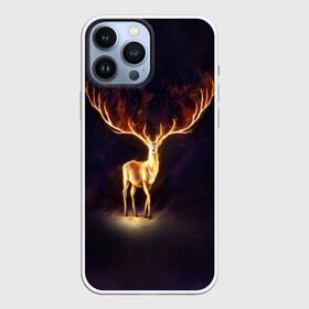 Чехол для iPhone 13 Pro Max с принтом Огненный олень в Санкт-Петербурге,  |  | deer | fire | flame | horns | огонь | пламя | рога