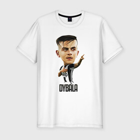 Мужская футболка хлопок Slim с принтом Dybala в Санкт-Петербурге, 92% хлопок, 8% лайкра | приталенный силуэт, круглый вырез ворота, длина до линии бедра, короткий рукав | champion | cr7 | cristiano | game | goal | italy | juventus | madrid | real | ronaldo | spain | team | буффон | гол | дибала | золотой мяч | игрок | испания | италия | криштиану | мадрид | португалия | реал | роналду | спорт | тренер | футбол | 