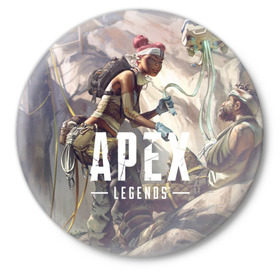 Значок с принтом APEX Legends в Санкт-Петербурге,  металл | круглая форма, металлическая застежка в виде булавки | 2 | 2019 | 3 | apex | game | legends | titanfall | игра | титанфолл