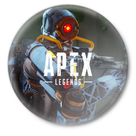 Значок с принтом APEX Legends в Санкт-Петербурге,  металл | круглая форма, металлическая застежка в виде булавки | Тематика изображения на принте: 2 | 2019 | 3 | apex | game | legends | titanfall | игра | титанфолл