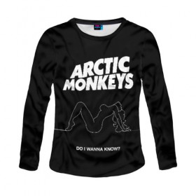 Женский лонгслив 3D с принтом Arctic Monkeys в Санкт-Петербурге, 100% полиэстер | длинные рукава, круглый вырез горловины, полуприлегающий силуэт | arctic monkeys | алекс тёрнер | арктик манкиз | группы | джейми кук | инди | музыка | мэтт хелдерс | ник омэлли | постпанк | рок