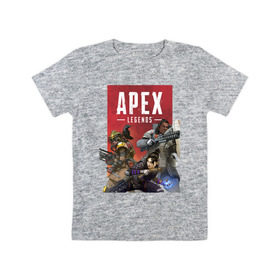 Детская футболка хлопок с принтом Apex legends в Санкт-Петербурге, 100% хлопок | круглый вырез горловины, полуприлегающий силуэт, длина до линии бедер | 