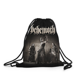 Рюкзак-мешок 3D с принтом Behemoth в Санкт-Петербурге, 100% полиэстер | плотность ткани — 200 г/м2, размер — 35 х 45 см; лямки — толстые шнурки, застежка на шнуровке, без карманов и подкладки | behemoth | black metal | death metal | inferno | nergal | orion | seth | блэк метал | группы | дэт метал | метал | музыка | рок