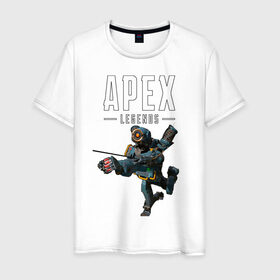Мужская футболка хлопок с принтом APEX - Pathfinder в Санкт-Петербурге, 100% хлопок | прямой крой, круглый вырез горловины, длина до линии бедер, слегка спущенное плечо. | apex | apex legends | battle royale | br | games | new | titanfall | ttf | апекс | апех | бангалор | батл рояль | бладхаунд | игры | каустик | лайфлайн | мираж | рэйф | тайтанфол | титанфол