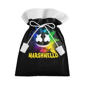 Подарочный 3D мешок с принтом Marshmello в Санкт-Петербурге, 100% полиэстер | Размер: 29*39 см | alone | beautiful now | disc | dj | jockey | marshmallow | американский | диджей | дискотека | маршмэллоу | продюсер