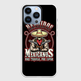 Чехол для iPhone 13 Pro с принтом Bandidos в Санкт-Петербурге,  |  | cartridges | drawing | graphic | hat | mexican | mexico | ornament | patterns | revolvers | rope | tape | tequila | thug | weapon | бандит | верёвка | графика | лента | мексика | мексиканский | орнамент | оружие | патроны | револьверы | рисунок | текила |