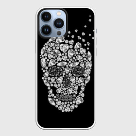 Чехол для iPhone 13 Pro Max с принтом Diamond skull в Санкт-Петербурге,  |  | background | black | death | diamond skull | drawing | graphics | hal | hearts | precious stones | symbol | wealth | богатство | бриллиантовый | графика | день мертвых | драгоценные | камни | мексика | праздник | рисунок | сердца | символ | фон |