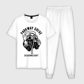 Мужская пижама хлопок с принтом Parkway Drive в Санкт-Петербурге, 100% хлопок | брюки и футболка прямого кроя, без карманов, на брюках мягкая резинка на поясе и по низу штанин
 | 