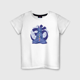 Детская футболка хлопок с принтом Чакра в Санкт-Петербурге, 100% хлопок | круглый вырез горловины, полуприлегающий силуэт, длина до линии бедер | индия | индуизм | йога | прана | тантра | чакра | чакры