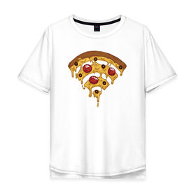 Мужская футболка хлопок Oversize с принтом Пицца Wi-Fi в Санкт-Петербурге, 100% хлопок | свободный крой, круглый ворот, “спинка” длиннее передней части | pizza | wi fi | wifi | абстракция | вай фай | интернет | пицца