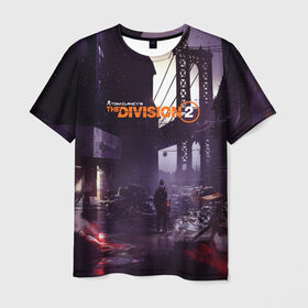 Мужская футболка 3D с принтом The Division 2 в Санкт-Петербурге, 100% полиэфир | прямой крой, круглый вырез горловины, длина до линии бедер | 