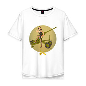 Мужская футболка хлопок Oversize с принтом ПВО, 23 февраля в Санкт-Петербурге, 100% хлопок | свободный крой, круглый ворот, “спинка” длиннее передней части | 