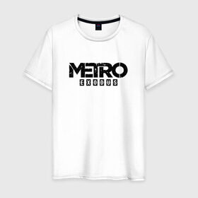 Мужская футболка хлопок с принтом METRO EXODUS (НА СПИНЕ) в Санкт-Петербурге, 100% хлопок | прямой крой, круглый вырез горловины, длина до линии бедер, слегка спущенное плечо. | exodus | horror | metro 2033 | metro exodus | survival | игры | исход | метро | метро 2035