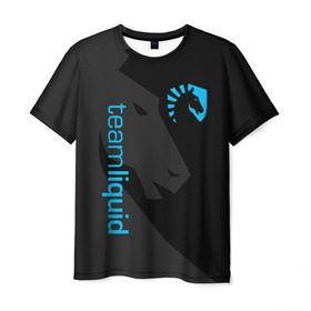 Мужская футболка 3D с принтом TEAM LIQUID в Санкт-Петербурге, 100% полиэфир | прямой крой, круглый вырез горловины, длина до линии бедер | 2019 | blue | cybersport | esport | liquid | logo | pro league | team | team liquid | киберспорт | логотип | тим ликвид | фирменные цвета