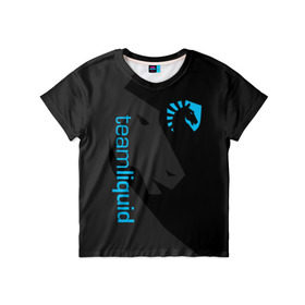 Детская футболка 3D с принтом TEAM LIQUID в Санкт-Петербурге, 100% гипоаллергенный полиэфир | прямой крой, круглый вырез горловины, длина до линии бедер, чуть спущенное плечо, ткань немного тянется | 2019 | blue | cybersport | esport | liquid | logo | pro league | team | team liquid | киберспорт | логотип | тим ликвид | фирменные цвета