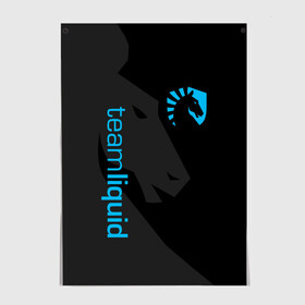 Постер с принтом TEAM LIQUID | ТИМ ЛИКВИД в Санкт-Петербурге, 100% бумага
 | бумага, плотность 150 мг. Матовая, но за счет высокого коэффициента гладкости имеет небольшой блеск и дает на свету блики, но в отличии от глянцевой бумаги не покрыта лаком | 2019 | blue | cybersport | esport | liquid | logo | pro league | team | team liquid | киберспорт | логотип | тим ликвид | фирменные цвета