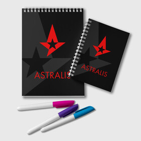 Блокнот с принтом ASTRALIS АСТРАЛИС в Санкт-Петербурге, 100% бумага | 48 листов, плотность листов — 60 г/м2, плотность картонной обложки — 250 г/м2. Листы скреплены удобной пружинной спиралью. Цвет линий — светло-серый
 | action | astralis | awp | counter strike | cs go | cs go global offensive | cybersport | faze clan | game | gamer | hyper beast | shooter | skin | team liquid | киберспорт | оружие | скины