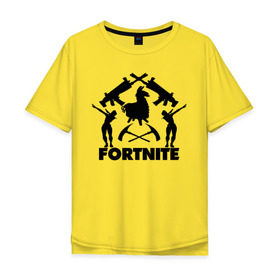 Мужская футболка хлопок Oversize с принтом Fortnite в Санкт-Петербурге, 100% хлопок | свободный крой, круглый ворот, “спинка” длиннее передней части | floss | fortnite | game | gamer | llama | logo | игры | лама | логотип | флосс | фортнайт