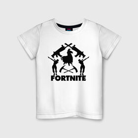 Детская футболка хлопок с принтом Fortnite в Санкт-Петербурге, 100% хлопок | круглый вырез горловины, полуприлегающий силуэт, длина до линии бедер | Тематика изображения на принте: floss | fortnite | game | gamer | llama | logo | игры | лама | логотип | флосс | фортнайт