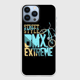 Чехол для iPhone 13 Pro Max с принтом Street style в Санкт-Петербурге,  |  | background | bike | black | bmx | drawing | extreme | graphics | movement | power | splashes | sport | spots | street | style | брызги | велосипед | графика | движение | жёлтый | надпись | пятна | рисунок | сила | синий | спорт | стиль | текст | уличный |