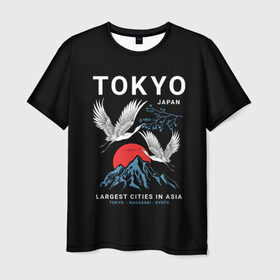 Мужская футболка 3D с принтом Tokyo в Санкт-Петербурге, 100% полиэфир | прямой крой, круглый вырез горловины, длина до линии бедер | cities | country | japan | large | most | mountains | nagasaki | tokyo | travel | большие | восход | города | горы | графика | журавли | закат | летят | нагасаки | надпись | полет | птицы | путешествия | рисунок | самые | солнце | страна