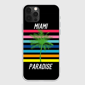 Чехол для iPhone 12 Pro Max с принтом Miami Paradise в Санкт-Петербурге, Силикон |  | america | city | colorful | drawing | grap | miami | palm tree | paradise | recreation | resort | stripes | tree | usa | world | америка | город | графика | дерево | курорт | майами | мировой | надпись | отдых | пальма | полосы | разноцветные | рай | рису