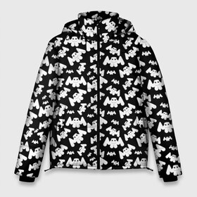 Мужская зимняя куртка 3D с принтом MARSHMELLO в Санкт-Петербурге, верх — 100% полиэстер; подкладка — 100% полиэстер; утеплитель — 100% полиэстер | длина ниже бедра, свободный силуэт Оверсайз. Есть воротник-стойка, отстегивающийся капюшон и ветрозащитная планка. 

Боковые карманы с листочкой на кнопках и внутренний карман на молнии. | Тематика изображения на принте: black and white | christopher comstock | dj | marshmello | music | диджей | клубная музыка | клубняк | крис комсток | логотип | маршмэллоу | музыка | черно белый