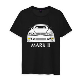 Мужская футболка хлопок с принтом Toyota Mark2 JZX100 в Санкт-Петербурге, 100% хлопок | прямой крой, круглый вырез горловины, длина до линии бедер, слегка спущенное плечо. | jzx100 | mark2 jzx100 | toyota | toyota mark2 | toyota mark2 jzx100