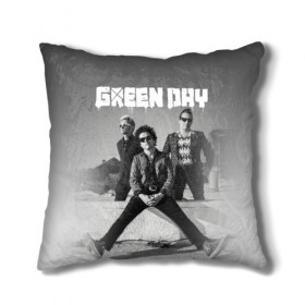 Подушка 3D с принтом Green Day в Санкт-Петербурге, наволочка – 100% полиэстер, наполнитель – холлофайбер (легкий наполнитель, не вызывает аллергию). | состоит из подушки и наволочки. Наволочка на молнии, легко снимается для стирки | green day | greenday | punk | rock | грин дэй | группы | музыка | панк | рок