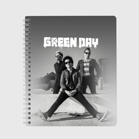 Тетрадь с принтом Green Day в Санкт-Петербурге, 100% бумага | 48 листов, плотность листов — 60 г/м2, плотность картонной обложки — 250 г/м2. Листы скреплены сбоку удобной пружинной спиралью. Уголки страниц и обложки скругленные. Цвет линий — светло-серый
 | green day | greenday | punk | rock | грин дэй | группы | музыка | панк | рок