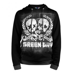 Мужская толстовка 3D с принтом Green Day в Санкт-Петербурге, 100% полиэстер | двухслойный капюшон со шнурком для регулировки, мягкие манжеты на рукавах и по низу толстовки, спереди карман-кенгуру с мягким внутренним слоем. | Тематика изображения на принте: green day | greenday | punk | rock | грин дэй | группы | музыка | панк | рок