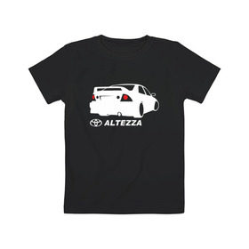 Детская футболка хлопок с принтом Toyota Altezza (2) в Санкт-Петербурге, 100% хлопок | круглый вырез горловины, полуприлегающий силуэт, длина до линии бедер | Тематика изображения на принте: altezza | toyota | toyota altezza