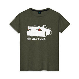 Женская футболка хлопок с принтом Toyota Altezza (2) в Санкт-Петербурге, 100% хлопок | прямой крой, круглый вырез горловины, длина до линии бедер, слегка спущенное плечо | altezza | toyota | toyota altezza